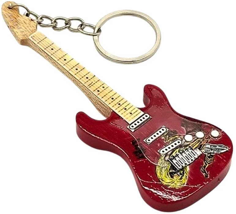 Indominiguitars Iron Maiden „Eddie“ gitaros raktų pakabukas – ikoniškas tributas gerbėjui