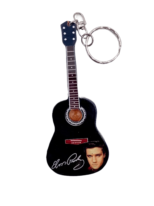Indominiguitars Medinis gitaros raktų pakabukas „Elvis Presley“ – duoklė, rankų darbo