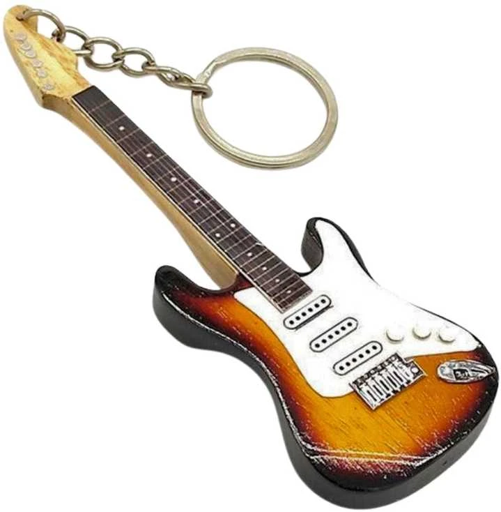 Indominiguitars Raudonmedžio raktų pakabukas – Hendrikso gitaros stilius, muzikos gerbėjams