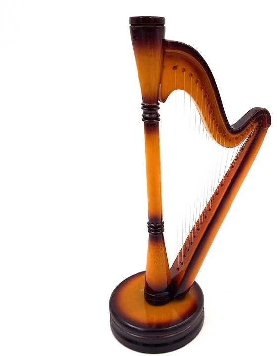 Indominiguitars Medinė mini arfos dekoracija 20x13 cm – dovana muzikos mylėtojui