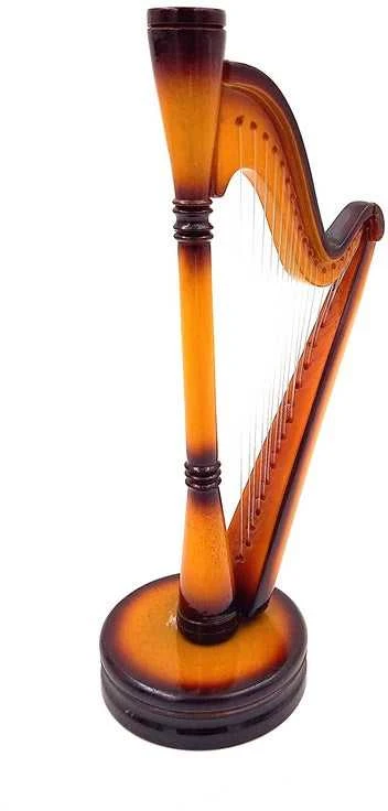 Indominiguitars Medinė mini arfos dekoracija 20x13 cm – dovana muzikos mylėtojui