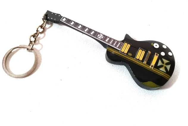 Indominiguitars Medinis Metallica gitaros raktų pakabukas – James Hetfield Iron Cross fanams