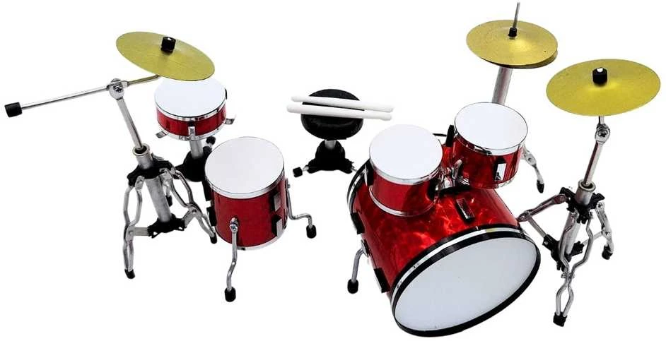Indominiguitars Mini dekoraciniai būgnai 1:10 – dovana būgnininkui, kolekcinis suvenyras