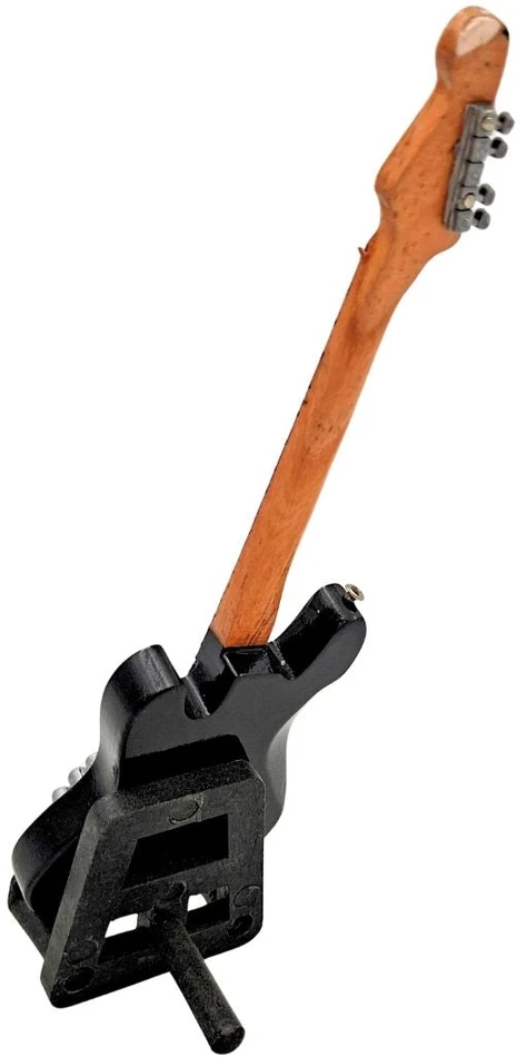 Indominiguitars Mini dekoratyvinė gitara 15 cm su stovu, Sunburst spalvos, 1:6 mastelis