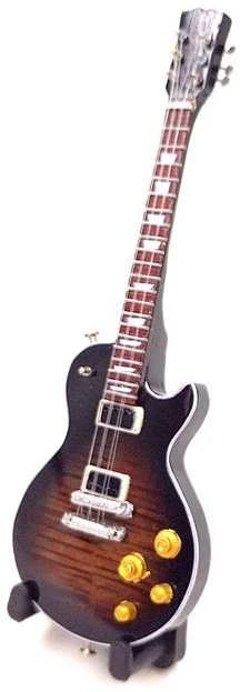 Indominiguitars Mini gitara 15 cm, rankų darbo mahagonas, Slash stiliaus – dekoras su stovu