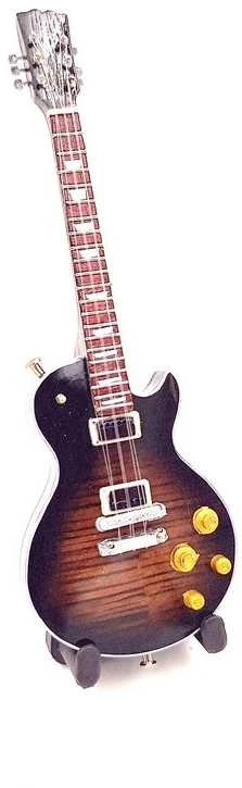 Indominiguitars Mini gitara 15 cm, rankų darbo mahagonas, Slash stiliaus – dekoras su stovu