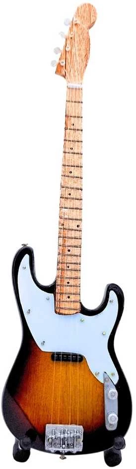 Indominiguitars Stingo stiliaus mini mahono gitara, 24,5 cm, su stovu – puiki dovana