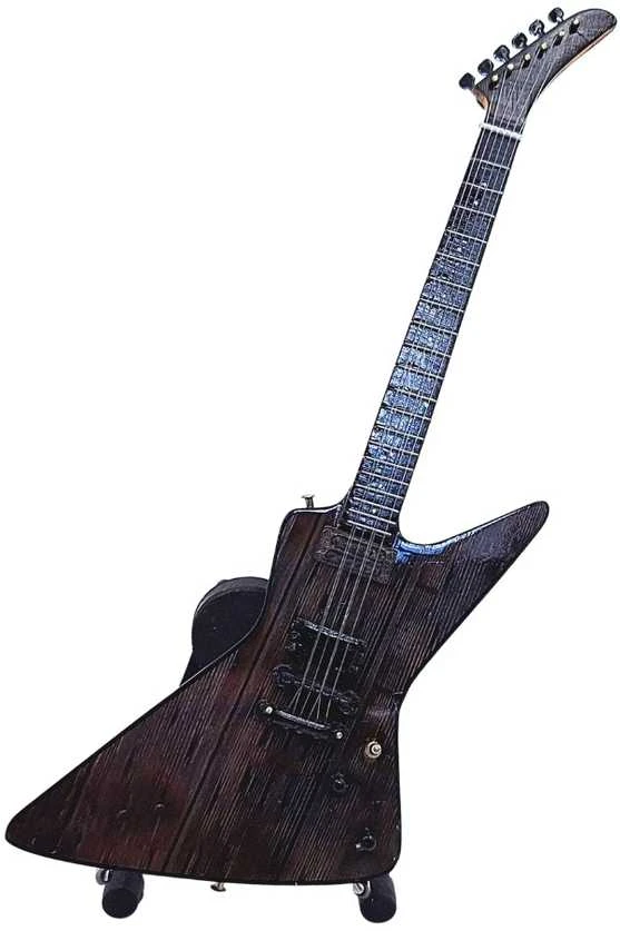 Indominiguitars Mini gitara „Metallica“ – James Hetfield stiliaus, mahagonas, 1:4, dekoras, kolekcinė