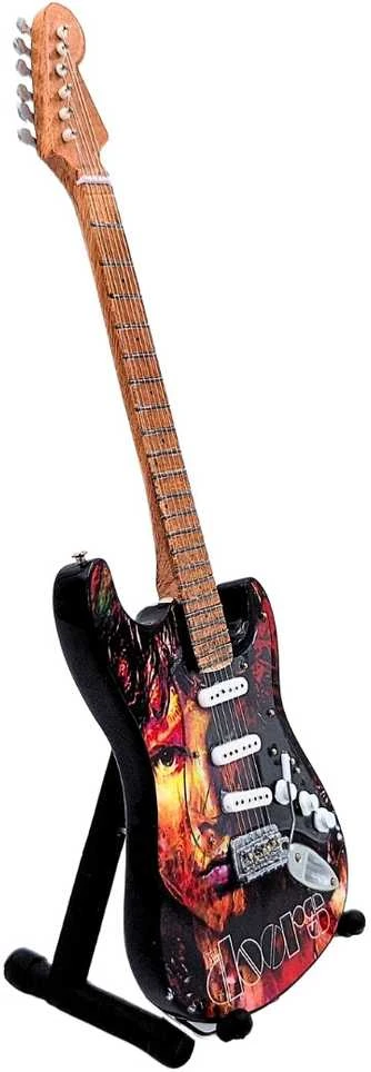 Indominiguitars Raudonmedžio mini gitara – Jimo Morrisono (The Doors) įkvėpta, su stovu