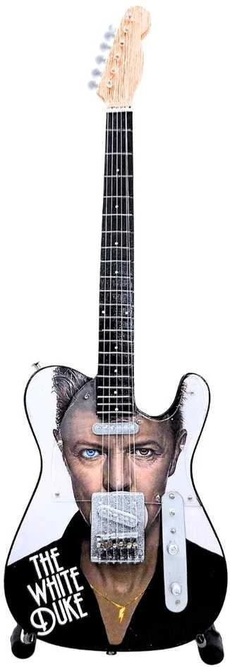 Indominiguitars Kolekcinė mini gitara, įkvėpta Davido Bowie – 1:4, mahagonas, su stovu, fanams