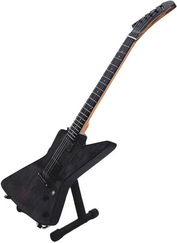 Indominiguitars Mini gitara „Metallica“ – James Hetfield stiliaus, mahagonas, 1:4, dekoras, kolekcinė