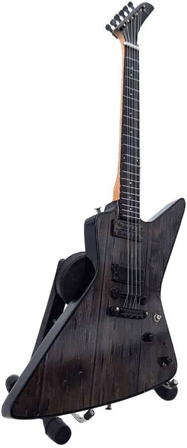 Indominiguitars Mini gitara „Metallica“ – James Hetfield stiliaus, mahagonas, 1:4, dekoras, kolekcinė