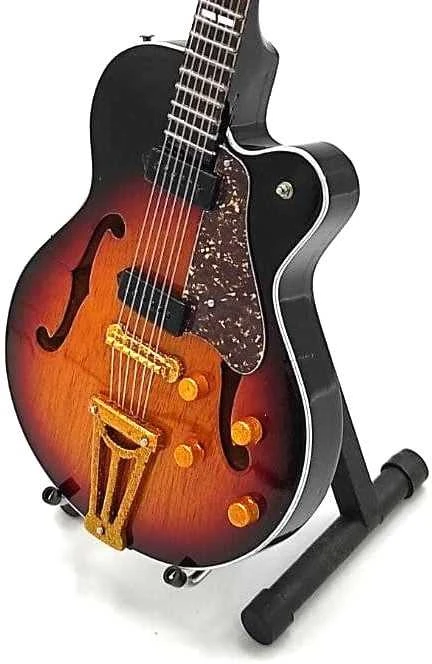Indominiguitars Mini gitara „Rock’n’Roll“, 1:4, rankų darbo raudonmedžio su stovu