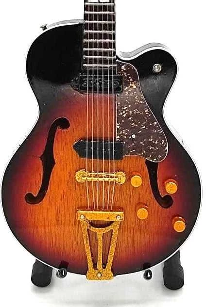 Indominiguitars Mini gitara „Rock’n’Roll“, 1:4, rankų darbo raudonmedžio su stovu