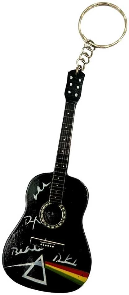 Indominiguitars Rožinė Floyd gitaros raktų pakabukas – Dark Side Tribute, mahoninis