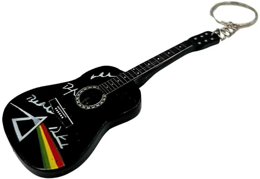 Indominiguitars Rožinė Floyd gitaros raktų pakabukas – Dark Side Tribute, mahoninis