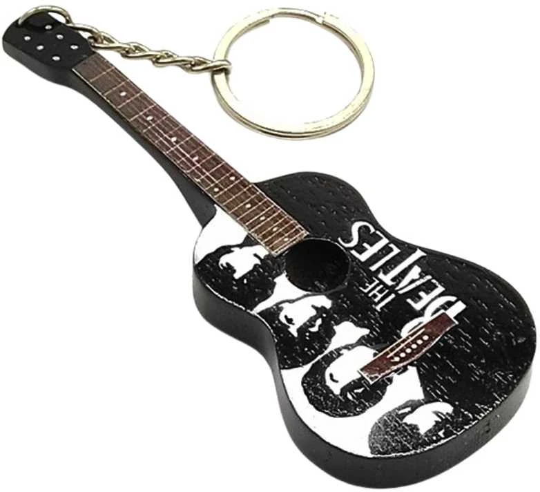Indominiguitars "The Beatles" gitaros raktų pakabukas iš mahagono – dovana gerbėjui