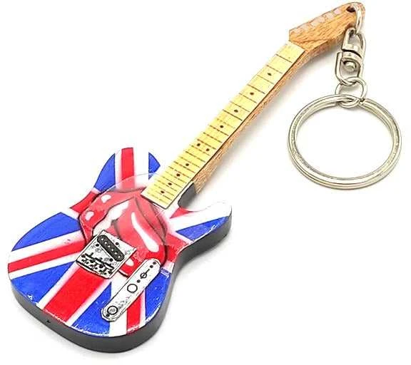 Indominiguitars The Rolling Stones gitaros formos raktų pakabukas iš mahagonio gerbėjams