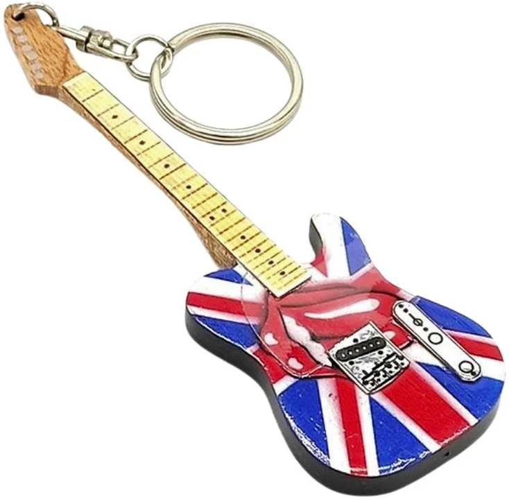 Indominiguitars The Rolling Stones gitaros formos raktų pakabukas iš mahagonio gerbėjams