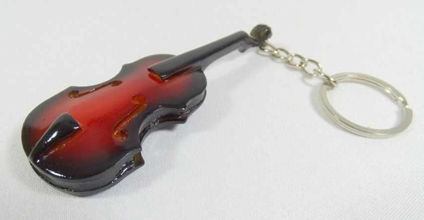 Indominiguitars Medinis smuiko raktų pakabukas iš mahagono – dovana smuikininkui