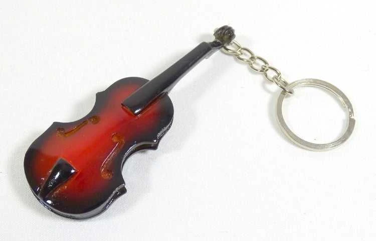 Indominiguitars Medinis smuiko raktų pakabukas iš mahagono – dovana smuikininkui