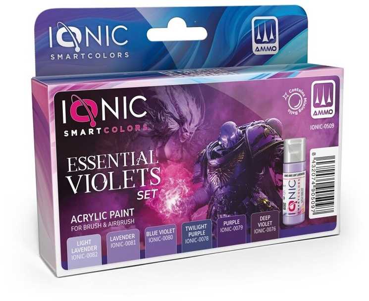 Ionic Smart Colors IONIC akrilinių dažų rinkinys Essential Violets 0509 – violetiniai atspalviai