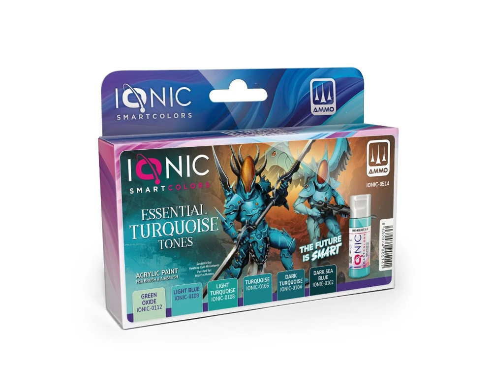 Ionic Smart Colors IONIC akrilinių dažų rinkinys miniatiūroms „Essential Turquoise“