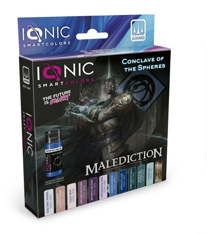 Ionic Smart Colors IONIC akrilinių dažų rinkinys miniatiūroms – mistinės kosminės spalvos, 12 vnt.