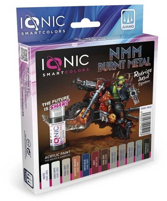Ionic Smart Colors IONIC akrilinių dažų rinkinys NMM sudegintam metalui, Akore