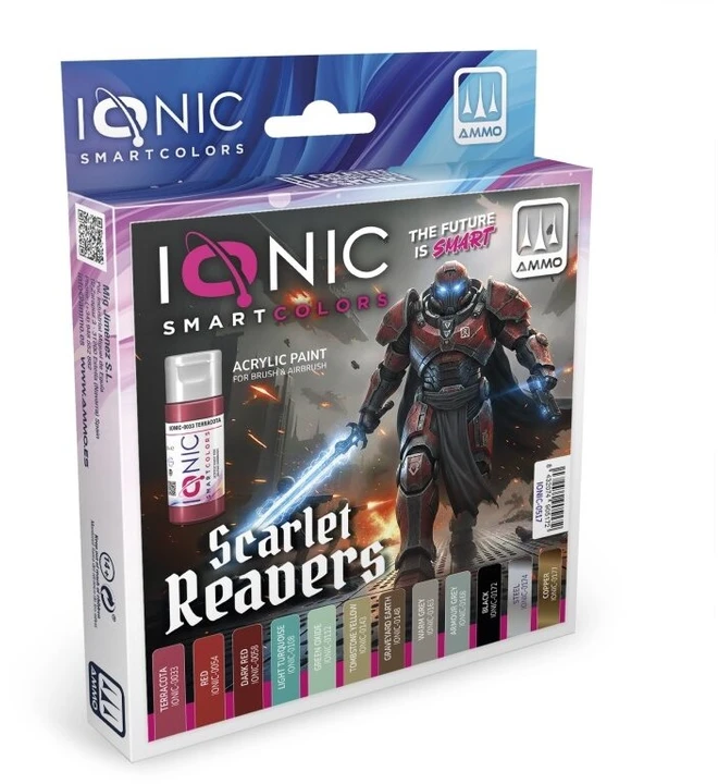 Ionic Smart Colors Ionic akrilinių dažų rinkinys miniatiūroms „Scarlet Reavers“ (12 spalvų)