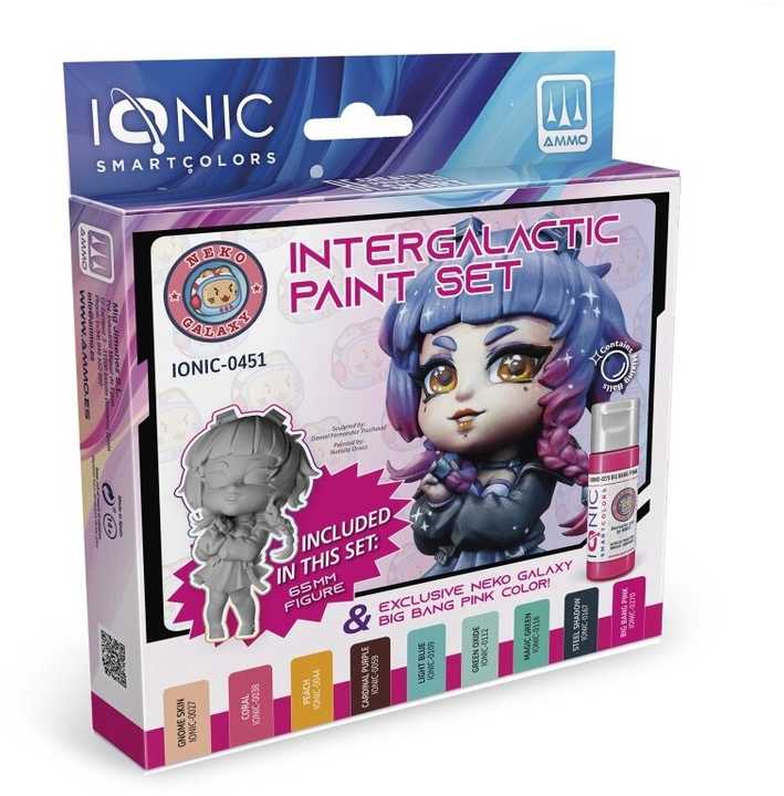 Ionic Smart Colors IONIC Intergalactic akrilinių dažų rinkinys, 9 spalvos, Neko Galaxy