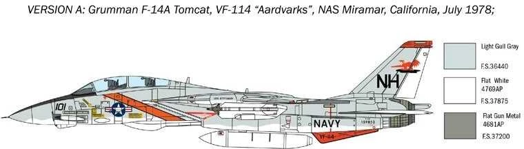 Italeri 1414 F-14A Tomcat 1/72 plastikinis lėktuvo modelio rinkinys