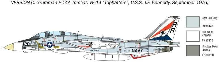Italeri 1414 F-14A Tomcat 1/72 plastikinis lėktuvo modelio rinkinys