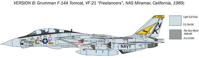 Italeri 1414 F-14A Tomcat 1/72 plastikinis lėktuvo modelio rinkinys