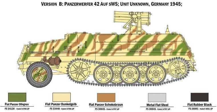 Italeri 15 cm Panzerwerfer 42 auf sWS 1/35 plastikinis rinkinys