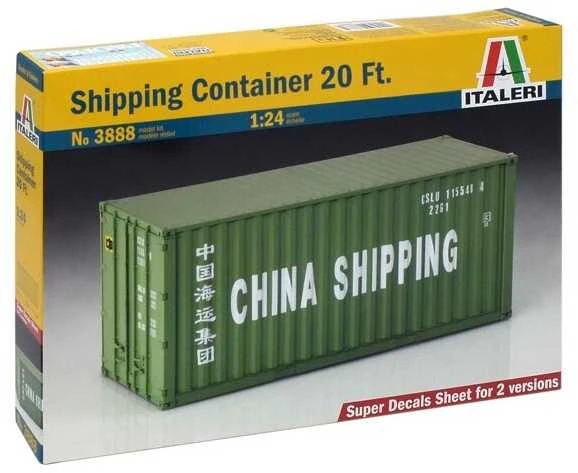 Italeri 20 ft jūrinis konteineris 1/24 – plastikinis rinkinys (3888)