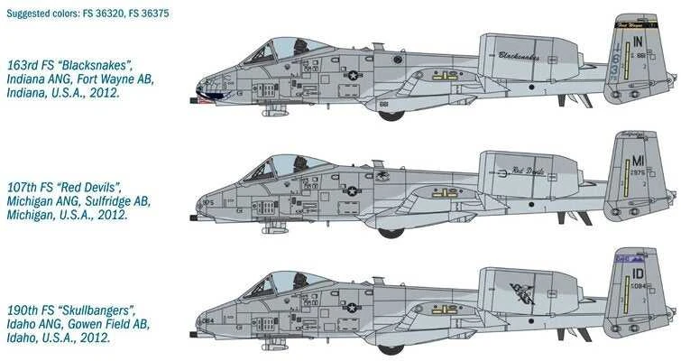 Italeri A-10C Thunderbolt II 'Blacksnakes' 1/48 surenkamas lėktuvo modelis