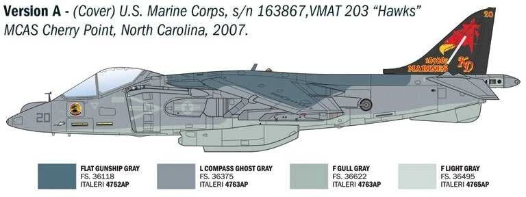 Italeri AV-8B Harrier II 1/72 plastikinis lėktuvo modelis