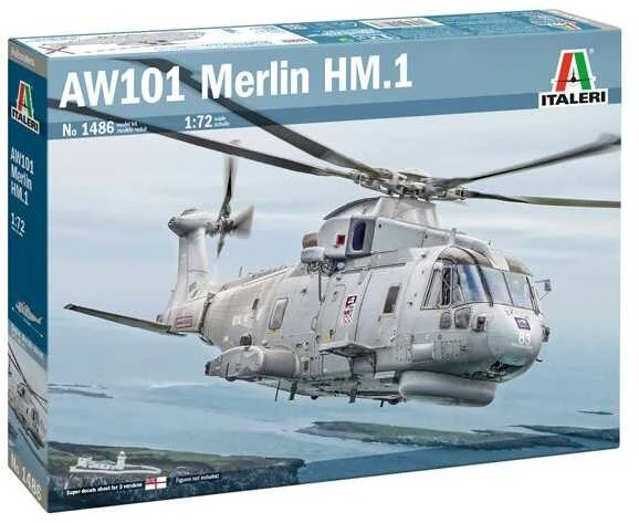 Italeri AW-101 Merlin HM.1 sraigtasparnis 1/72, plastikinis rinkinys