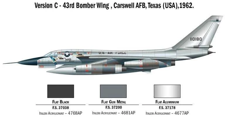 Italeri B-58 Hustler 1/72 plastikinis lėktuvo modelis