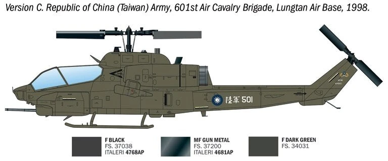 Italeri Bell AH-1W Super Cobra 1:72 plastikinis sraigtasparnio modelis 14+