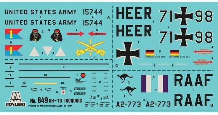 Italeri Bell UH-1D Huey Iroquois 1/48 plastikinis surenkamas modelis (0849)