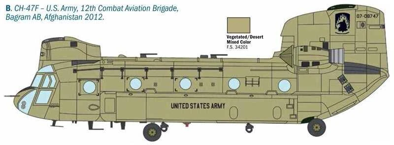 Italeri Boeing Chinook HC.2/CH-47F 1/48 plastikinis sraigtasparnio modelis