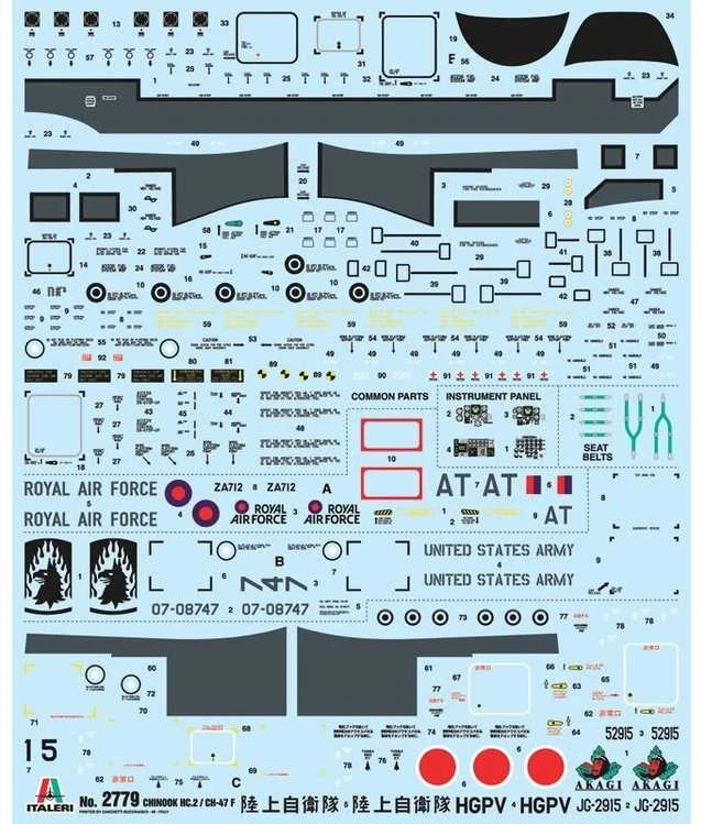 Italeri Boeing Chinook HC.2/CH-47F 1/48 plastikinis sraigtasparnio modelis