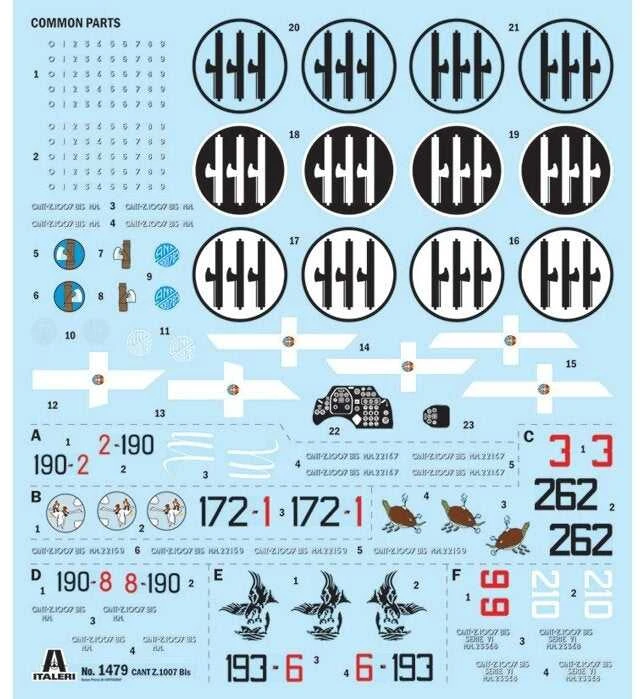 Italeri Cant Z.1007bis Alcione 1/72 lėktuvo surinkimo rinkinys