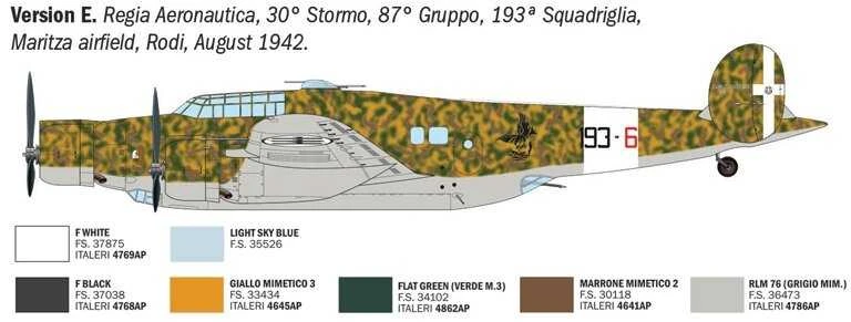 Italeri Cant Z.1007bis Alcione 1/72 lėktuvo surinkimo rinkinys