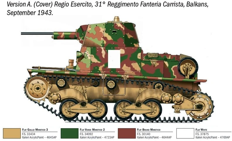 Italeri Carro Armato L6/40 plastikinis tanko modelis 1:35, 11 cm