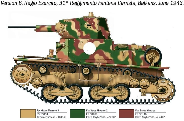 Italeri Carro Armato L6/40 plastikinis tanko modelis 1:35, 11 cm