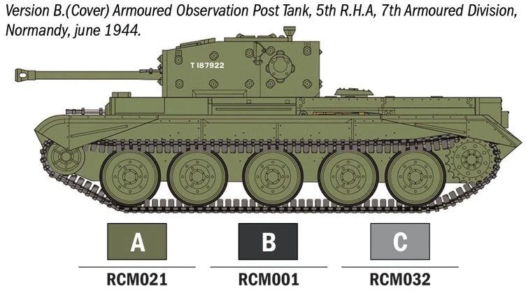 Italeri Cromwell Mk. IV tanko surenkamo modelio dovanų rinkinys 1/56 su dažais ir klijais