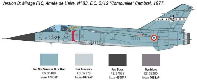 Italeri Dassault Mirage F1 C/CR 1/48 plastikinis lėktuvo modelis